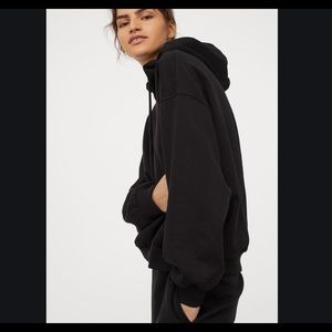H&M - black hoodie oversized hoodie